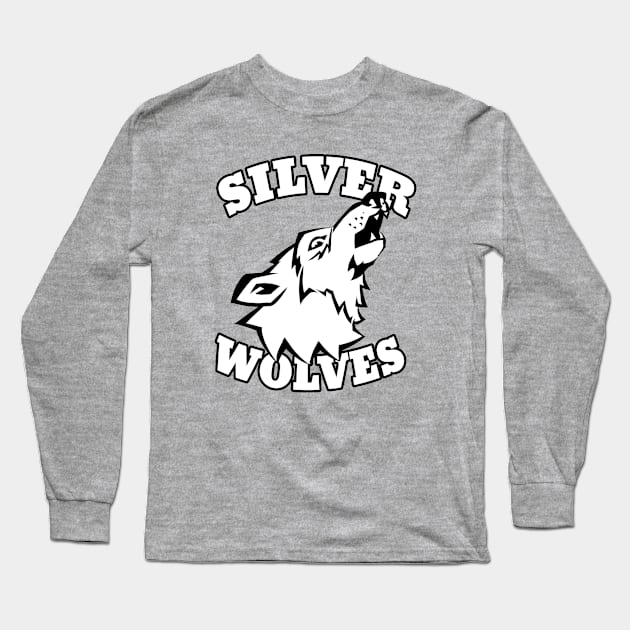 Silver Wolves mascot Long Sleeve T-Shirt by Generic Mascots